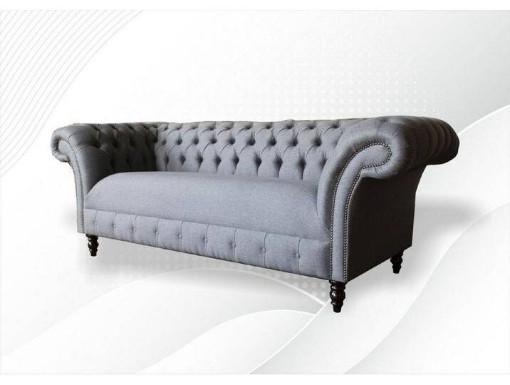 JVmoebel Sofa Chesterfield Sofa 3-Sitzer XXL Stoff Polster Sitzgruppe Textil, Made in Europa, grau JVmoebel Sofa Chesterfield Sofa 3-Sitzer XXL Stoff Polster Sitzgruppe Textil, Made in Europa, grau von OTTO