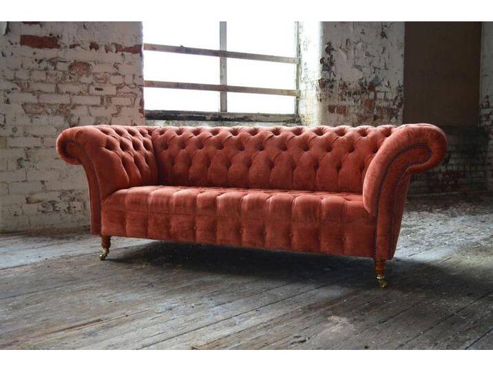 JVmoebel Sofa Chesterfield Sofa Couch Polster Sofas Klassischer 3Sitzer Leder Stoff, Made in Europa von OTTO