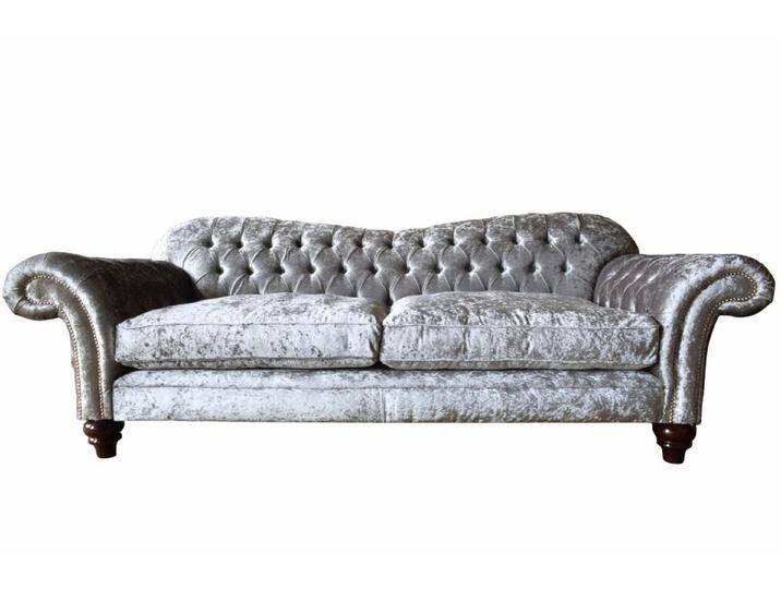 JVmoebel Sofa Design Sofa im Chesterfield-Stil, 3-Sitzer, Grau Samt, Made in Europa, grau JVmoebel Sofa Design Sofa im Chesterfield-Stil, 3-Sitzer, Grau Samt, Made in Europa, grau von OTTO