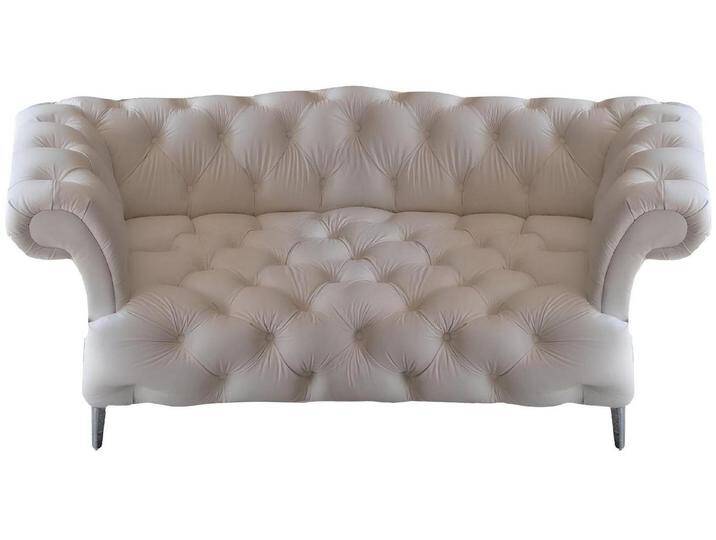 JVmoebel Chesterfield-Sofa Elegantes Zweisitzer Sofa aus Leder – Modernes Polstermöbel, 1 Teile, Made in Europa, weiß von OTTO