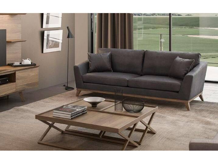 JVmoebel Sofa Grauer Kunstleder Dreisitzer Wohnzimmersofa Moderne Couch Stil Möbel, Made in Europa, grau von OTTO