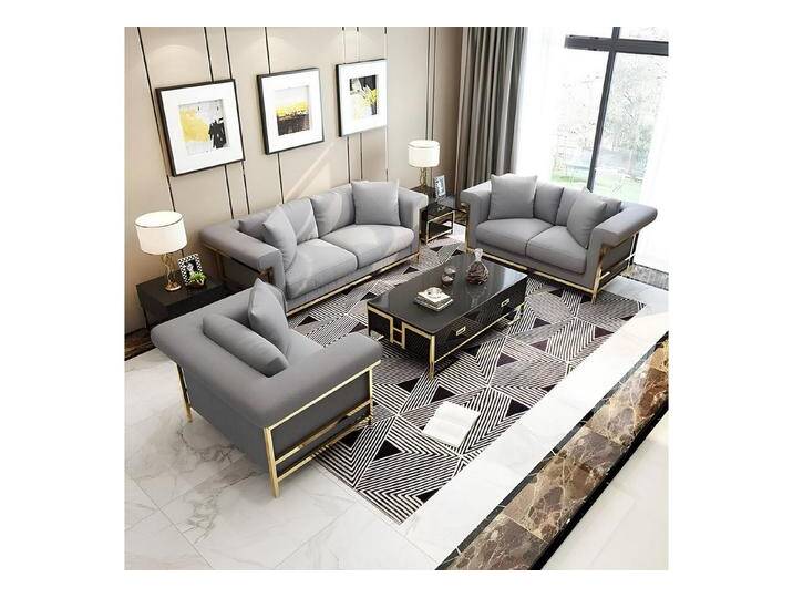 JVmoebel Sofa Modernes 3-teiliges Wohnzimmer Set mit Polsterhocker und Couch, Made in Europa, grau JVmoebel Sofa Modernes 3-teiliges Wohnzimmer Set mit Polsterhocker und Couch, Made in Europa, grau von OTTO