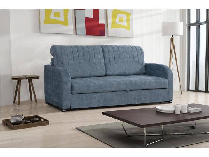 JVmoebel Sofa Samtige Lounge Couch mit Bettkasten - Grau Schlafsofa Relax, Made in Europa, blau JVmoebel Sofa Samtige Lounge Couch mit Bettkasten - Grau Schlafsofa Relax, Made in Europa, blau von OTTO
