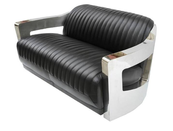 JVmoebel 3-Sitzer Vintage Dreisitzer Sofa aus Leder im Aviator Flugzeugdesign, Made in Europa, schwarz JVmoebel 3-Sitzer Vintage Dreisitzer Sofa aus Leder im Aviator Flugzeugdesign, Made in Europa, schwarz von OTTO