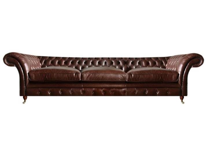 JVmoebel Sofa Wohnzimmer Chesterfield Leder Sofa Dreisitzer Couch Design Braun Sofas, Made in Europa, braun von OTTO