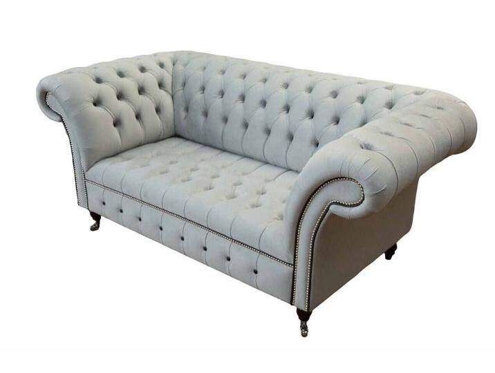 JVmoebel Sofa Zweisitzer Sofabank im Chesterfield-Stil aus grauem Leder, Made in Europa, grau von OTTO