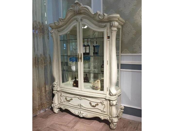 JVmoebel Vitrine Anrichte Schaufenster Glas Schrank Antik Stil Barock Rokoko Möbel Weiß Made in Europa, weiß von OTTO
