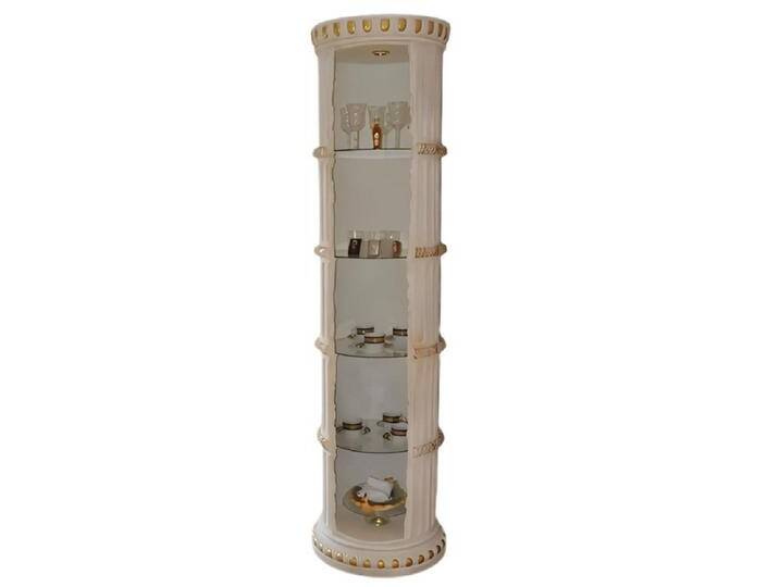 JVmoebel Vitrine Designer Vitrine Glas Regal Bar Schrank Säule Bodenfase Made in Europa, beige, Stuckgips von OTTO