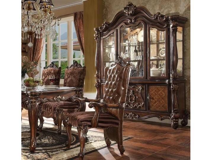 JVmoebel Vitrine Eckvitrine aus Holz im Barockstil mit Glas, Brauner Schrank Made in Europa, braun JVmoebel Vitrine Eckvitrine aus Holz im Barockstil mit Glas, Brauner Schrank Made in Europa, braun von OTTO