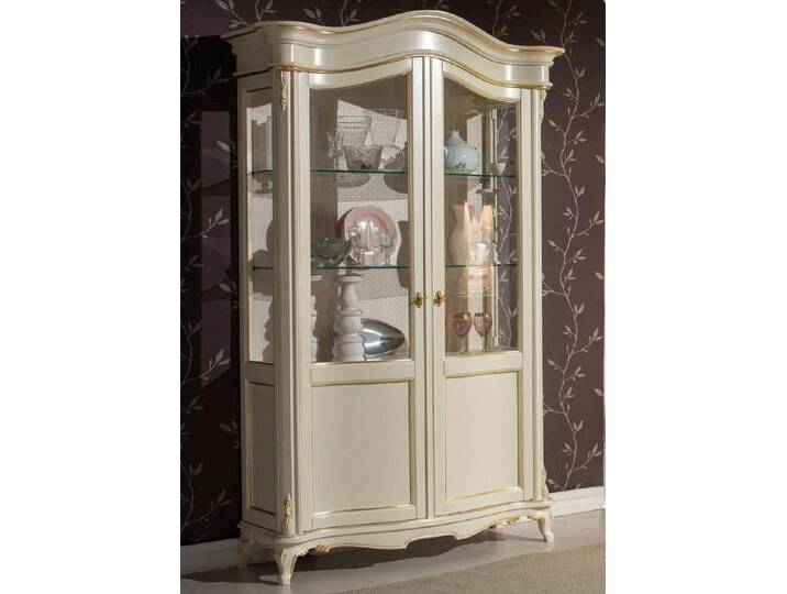 JVmoebel Vitrine Italienische Vitrine Weißer Kommodenschrank mit Glastüren Made in Europa, weiß JVmoebel Vitrine Italienische Vitrine Weißer Kommodenschrank mit Glastüren Made in Europa, weiß von OTTO