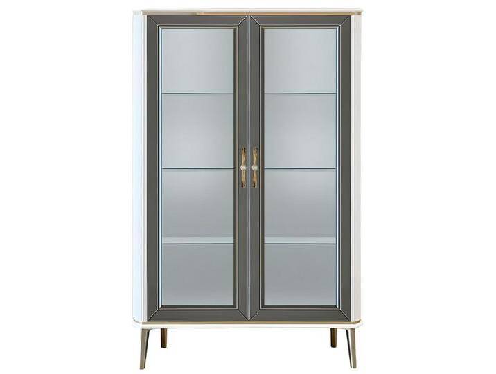 JVmoebel Vitrine Klassische Glasvitrinen Regal für Wohnzimmer Rechteckig Deko (Vitrine) Made in Europa, grau von OTTO