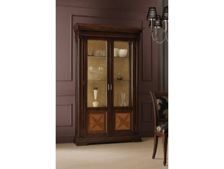 JVmoebel Vitrine Massivholz Anrichte Wohnzimmer Sideboard Anrichte Vaccari Vitrinen Made in Europa, braun von OTTO