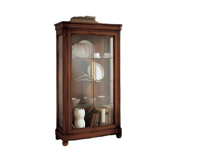 JVmoebel Vitrine Wohnzimmer Anrichte Glas Schrank Vitrine Esszimmer Anrichte Holz (Vitrine) Made in Europa, braun von OTTO