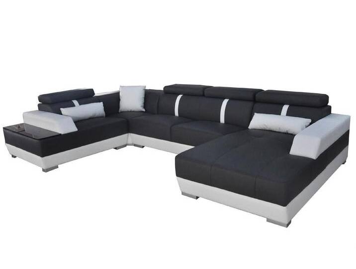 JVmoebel Wohnlandschaft Ecksofa U-Form in Schwarz mit Chaise Lounge - Ledersitzgruppe, Made in Europa, beige schwarz JVmoebel Wohnlandschaft Ecksofa U-Form in Schwarz mit Chaise Lounge - Ledersitzgruppe, Made in Europa, beige schwarz von OTTO