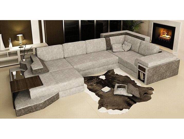 JVmoebel Wohnlandschaft XXL Design Big Sofa mit USB Ecksofa Couch Wohlandschaft U Form Leder, Made in Europa, grau, Variante B, Grau JVmoebel Wohnlandschaft XXL Design Big Sofa mit USB Ecksofa Couch Wohlandschaft U Form Leder, Made in Europa, grau, Variante B, Grau von OTTO