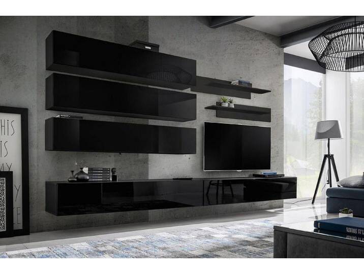 JVmoebel Wohnwand Design-Möbelset für das Wohnzimmer - Moderner Wandschrank aus Holz, (8-St., 1x Wohnwand + 2x TV Ständer + 3x Wandschrank + 2x Wandregal) von OTTO