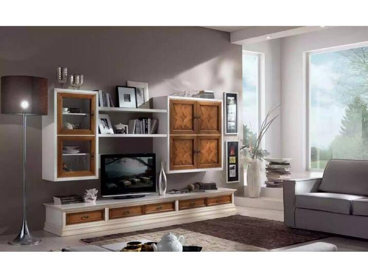JVmoebel Wohnwand Italienische Designer Holz Wohnwand für das Wohnzimmer, (2-St., Wohnwand), Made in Europa, braun von OTTO