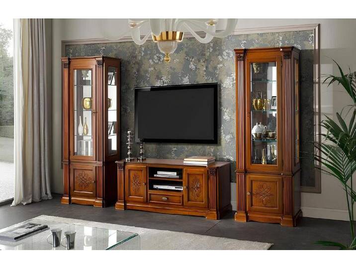 JVmoebel Wohnwand Klassisches Wohnzimmer-Set mit Vitrine, Sideboard und Regal, Made in Europa, braun JVmoebel Wohnwand Klassisches Wohnzimmer-Set mit Vitrine, Sideboard und Regal, Made in Europa, braun von OTTO