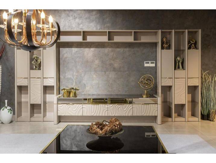 JVmoebel Wohnwand Moderne Wohnwand: Designer Wandschrank & Regal für Ihr Wohnzimmer, Made in Europa, beige JVmoebel Wohnwand Moderne Wohnwand: Designer Wandschrank & Regal für Ihr Wohnzimmer, Made in Europa, beige von OTTO