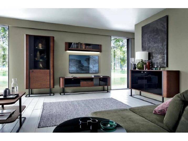 JVmoebel Wohnwand Wohnwand Modern TV-Lowboard Luxuriöses Vitrine Wohnzimmer Set 4tlg, (4-St., Sideboard), Made in Europa, braun von OTTO