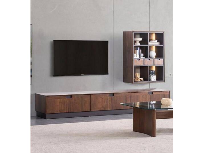JVmoebel Wohnwand Wohnzimmer Luxus Möbel Wohnwand TV-Ständer Wandregal Holz Braun Modern, (2-St., 2 tlg.WOHNZIMMER SET (TV-Gerät+Wandregal) von OTTO