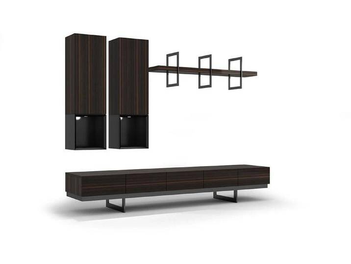 JVmoebel Wohnwand Wohnzimmermöbel Set TV-Rack mit 2 Wandschränken Design, (4-St., 1x TV-Ständer + 2x Wandschrank + 1x Wandregal), Made in Europa von OTTO