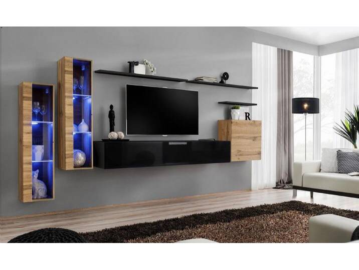 JVmoebel Wohnwand Designer Wandschrank Luxus Wohnwand Sideboard Einrichtung, (8-St., 1x Wohnwand + 1x TV Ständer + 3x Wandschrank + 3x Wandregal) von OTTO