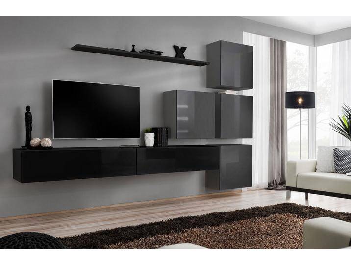 JVmoebel Wohnwand Luxuriöse Wohnwand Komplettset für elegantes Wohnzimmerdesign, (8-St., 1x Wohnwand + 2x TV Ständer + 4x Wandschrank + 1x Wandregal) von OTTO