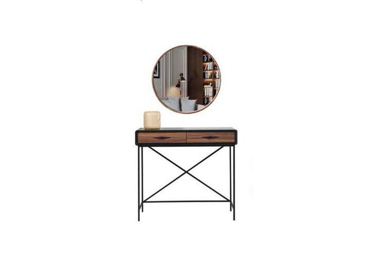 JVmoebel Wohnzimmer-Set Luxuriöser Konsolentisch mit Spiegel - Elegantes Design, (2-St., Konsolentisch + Spiegel), Made in Europa, schwarz von OTTO