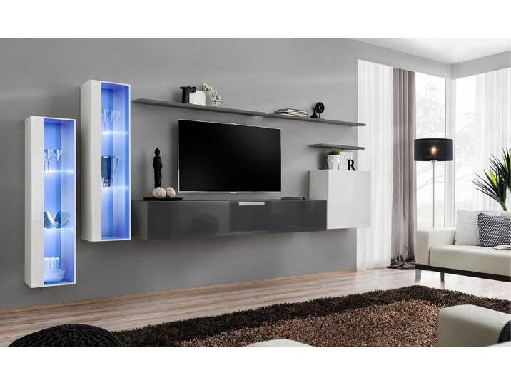 JVmoebel Wohnzimmer-Set Luxuriöses Wohnwand-Set Designer Möbel mit 3 Schränken, (8-St., 1x Wohnwand + 1x TV Ständer + 3x Wandschrank + 3x Wandregal) von OTTO