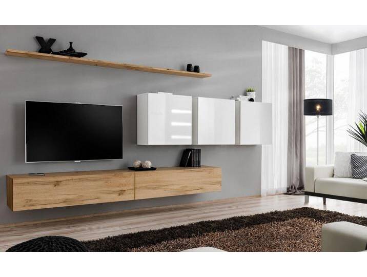 JVmoebel Wohnwand Moderne Wohnwand mit TV-Ständer und Sideboard Möbelset, (3-St., 1x Wohnwand + 2x TV Ständer + 3x Wandschrank + 2x Wandregal) von OTTO