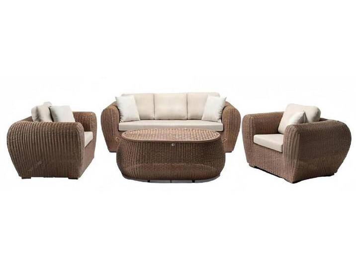 JVmoebel Garten-Essgruppe Sofagarnitur set 3 Sitzer Sofas 2x Sessel Couchtisch Terrasse Moderner, (4tlg Set(Sofa 3 Sitzer+2x Sessel+Couchtisch) von OTTO