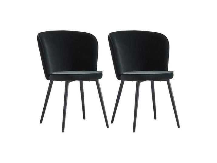 JYMTOM Esszimmerstuhl mit Stoffbezug aus Samt, schwarzen Metallbeine (2 St), Polsterstühle im skandinavischen Stil, Retro-Design für Esszimmer von OTTO