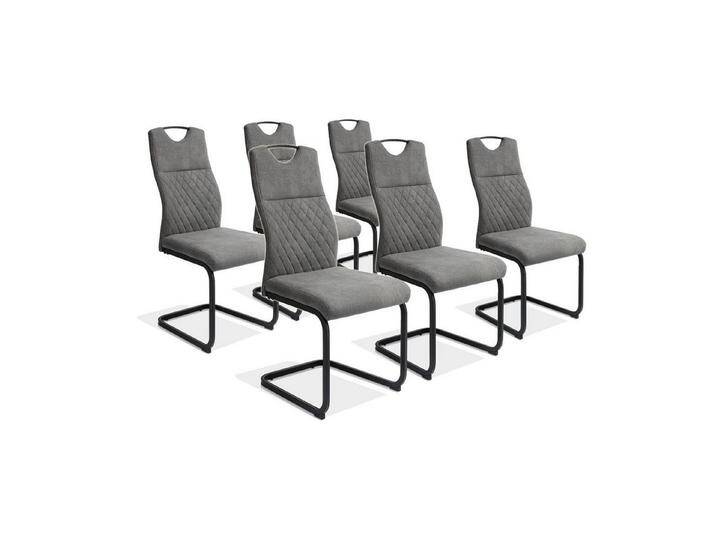 Jiexi Esszimmerstuhl Essstühle Stühle Freischwinger Bürostuhl gepolstert Mona Schwingstuhl (Set), Schwingstuhl, 6 Stück von OTTO