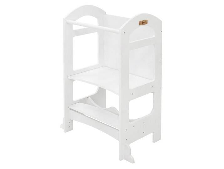 Joyz Kinderstuhl Montessori Lerntower für Kinder aus Holz Verwandelbar Kinderstuhl, Küchenhelfer Weiß mit Tafel und 2 Stufen 70x40x90cm, beige weiß von OTTO