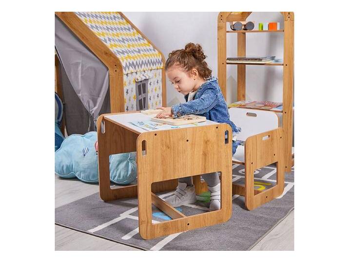 Jungengel Kindersitzgruppe Schreibtisch Spieltisch Kinderstuhl Holz Kindertisch Lernstuhl, (Set, 2-tlg), 2-4 Jahre, 40kg Traglast von OTTO