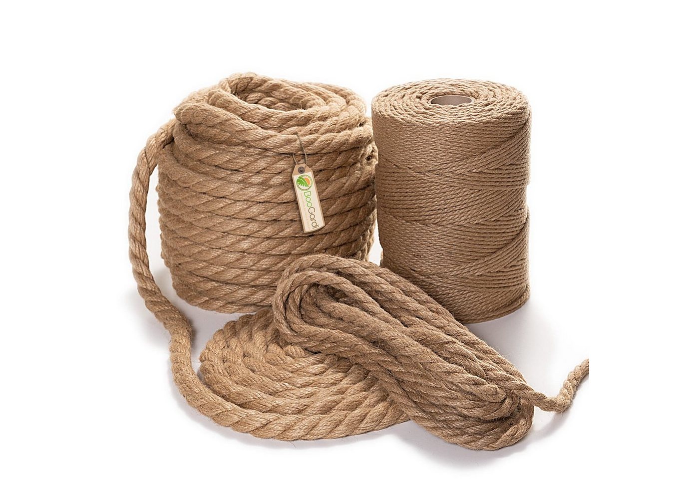 BooGardi Juteseil gedreht Seil (viele Größen · Ø 8mm x 1m), Jute Tauwerk Kordel DIY Makramee Boho Maritime Tau von BooGardi