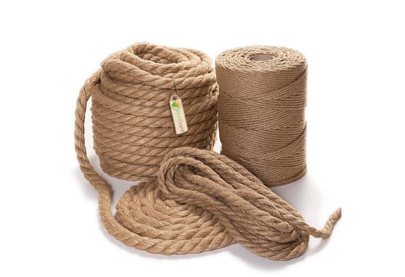 BooGardi Juteseil gedreht Seil (viele Größen · Ø 8mm x 1m), Jute Tauwerk Kordel DIY Makramee Boho Maritime Tau von BooGardi
