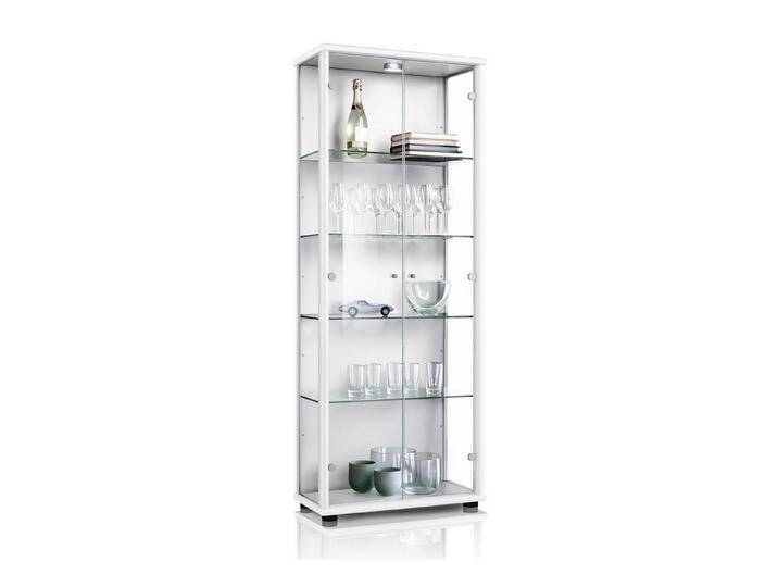 K-Möbel Glasvitrine C1019 (Glasvitrine (176x67x33 cm) mit 2 Glastüren) Glasvitrine Stehend, weiß, Weiss von OTTO