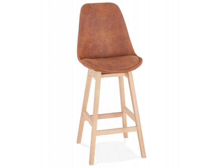 KADIMA DESIGN Barhocker Hochstuhl und Küchenhocker aus Holz mit Mikrofaserbezug ASPEN MINI (Gepolsterter Barhocker in mittlerer Höhe) von OTTO