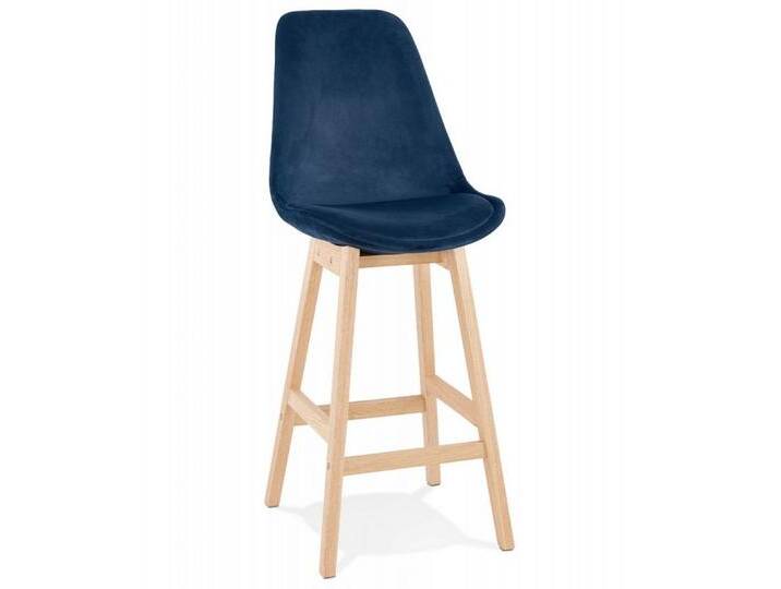 KADIMA DESIGN Barhocker Hochstuhl und Küchenhocker aus Holz mit Samt Bezug 48x56x103 cm (Mittelhoher Snackhocker mit Rückenlehne Sitzhöhe 65 cm) von OTTO