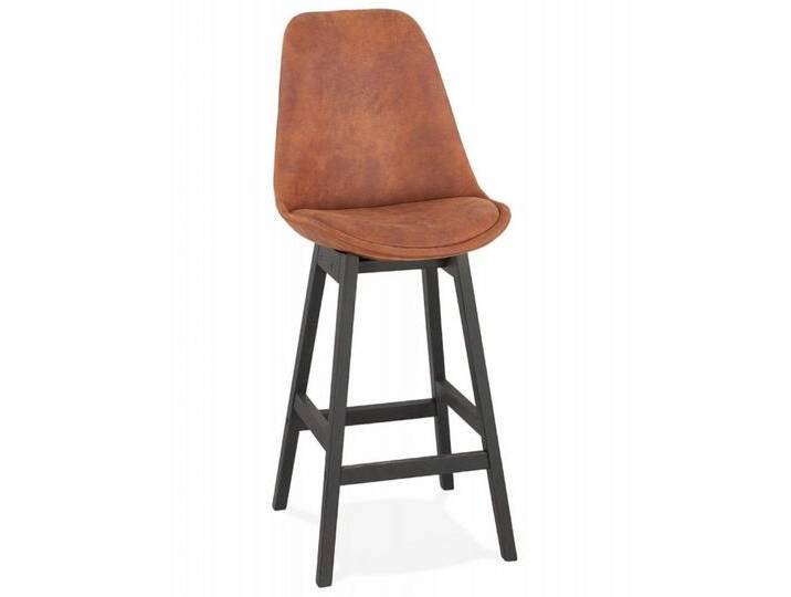 KADIMA DESIGN Barhocker Hochstuhl und Küchenhocker aus Holz und Mikrofaser Höhe 66 cm (Barhocker mit Rückenlehne und Komfortsitz ASPEN MINI) von OTTO