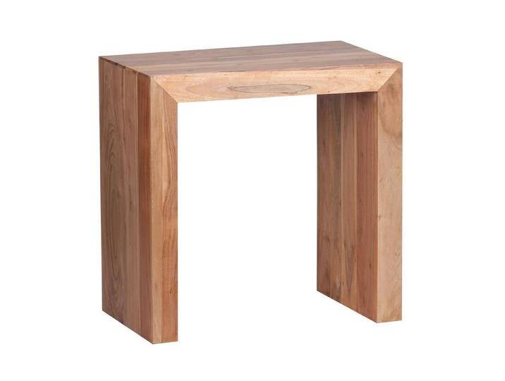 KADIMA DESIGN Beistelltisch Beistelltisch MUMBAI Massiv-Holz Akazie 60 x 35 cm Wohnzimmer-Tisch, Design dunkel-braun Landhaus-Stil Couchtisch, beige von OTTO