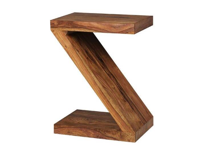 KADIMA DESIGN Beistelltisch Beistelltisch MUMBAI Massivholz Z Cube 59cm hoch Wohnzimmertisch, Wohnzimmer-Tisch Design braun Landhaus-Stil Couchtisch, braun von OTTO