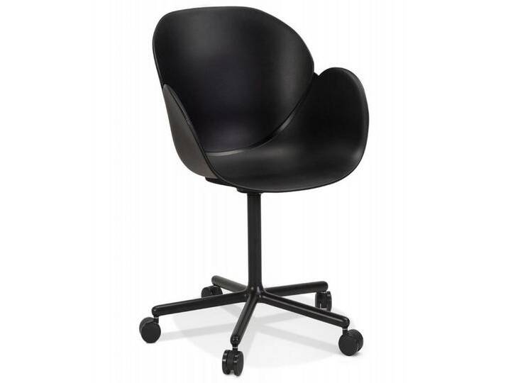 KADIMA DESIGN Bürostuhl Armlehne Bürostuhl Plastik Schwarzer Drehstuhl mit modernem Design (Ergonomischer Schreibtischstuhl mit Rollen Minimalistisch) von OTTO
