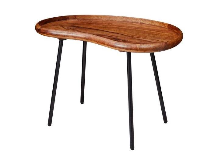 KADIMA DESIGN Couchtisch Sofatisch Nierenform, Wohnzimmertisch Massivholz, Kleiner Nierentisch (Echtholz, Stubentisch Holz, Beistelltisch Modern), mit Metallbeinen, Wohnzimmertisch Massivholz, Kleiner Nierentisch von OTTO