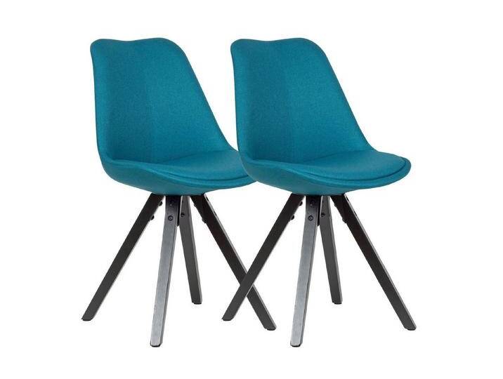 KADIMA DESIGN Esszimmerstuhl 2er Set Esszimmerstuhl Petrol mit schwarzen Beinen Stuhl Skandinavisch (Polsterstuhl mit Stoff-Bezug), Design Küchenstuhl gepolstert von OTTO