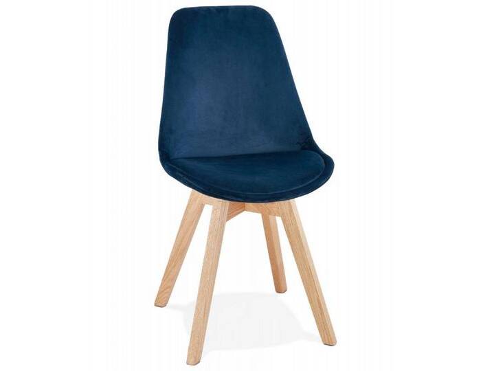 KADIMA DESIGN Esszimmerstuhl Blauer Samtstuhl JOE Der blaue Samtstuhl „JOE“ mit natürlicher (Holzstruktur passt zu allen Einrichtungsstilen 48x56x85 cm), Esszimmerstuhl Holz von OTTO