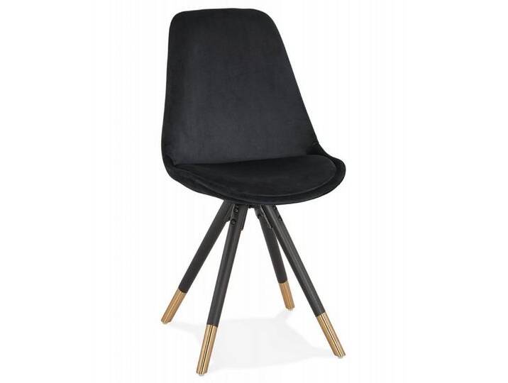 KADIMA DESIGN Esszimmerstuhl Designerstuhl HAMILTON Der HAMILTON-Stuhl ist ein Vintage-Stuhl aus (schwarzem Samt mit leicht gepolsterter Sitzfläche für mehr Komfort), 48x56x83 cm Esszimmerstuhl Holz von OTTO