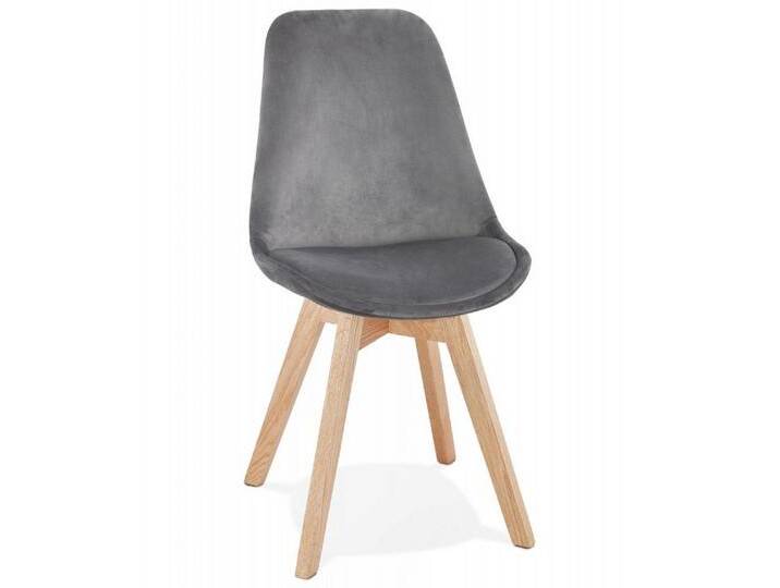 KADIMA DESIGN Esszimmerstuhl Grauer Samtstuhl JOE Der graue Samtstuhl „JOE“ mit natürlicher (Holzstruktur passt zu allen Einrichtungsstilen 48x56x85 cm), Esszimmerstuhl Holz von OTTO